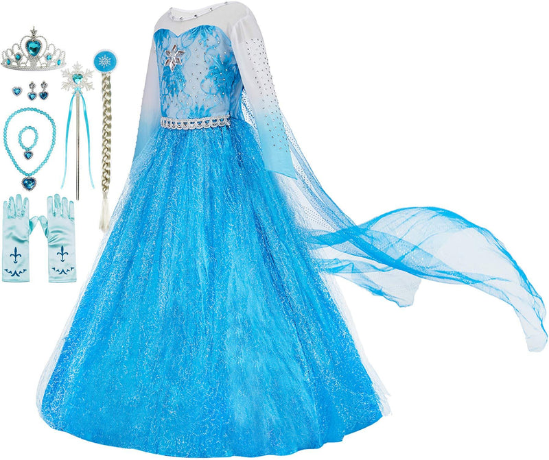 [Australia] - FUNNA Costume for Girls Princess Dress Up Costume Cosplay Fancy Party with Accessories Blue 2-3T 
