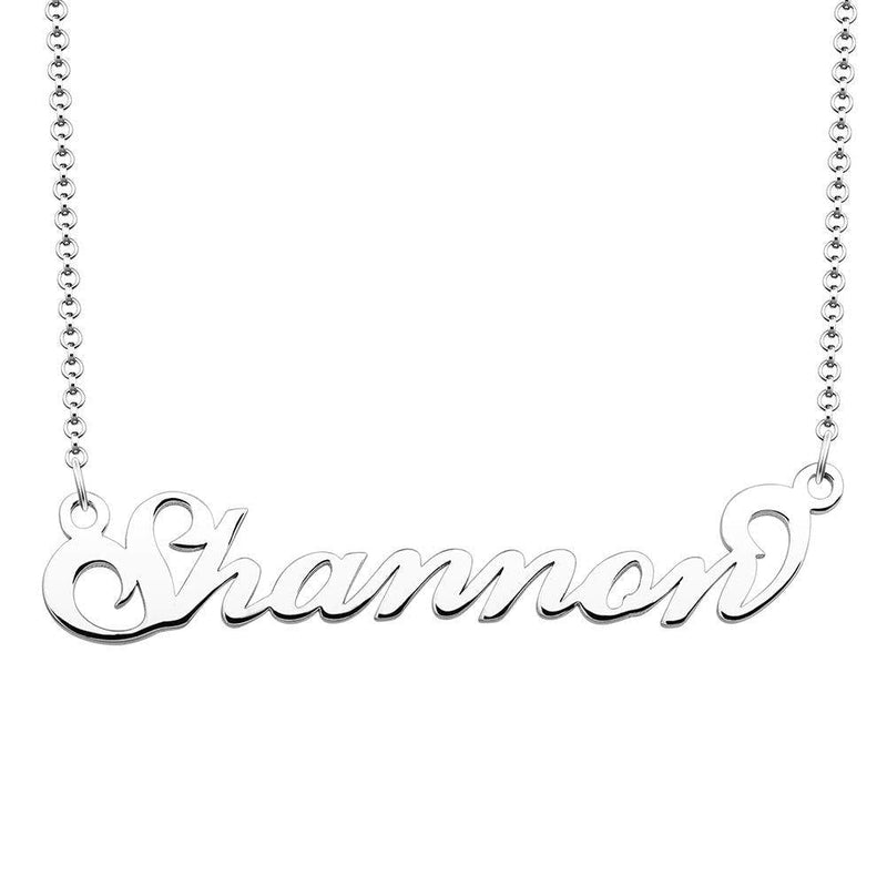 [Australia] - ShinyJewelry Personalized Name Necklace Custom Made Sterling Silver Pendant Gift for Women Girls Shannon 