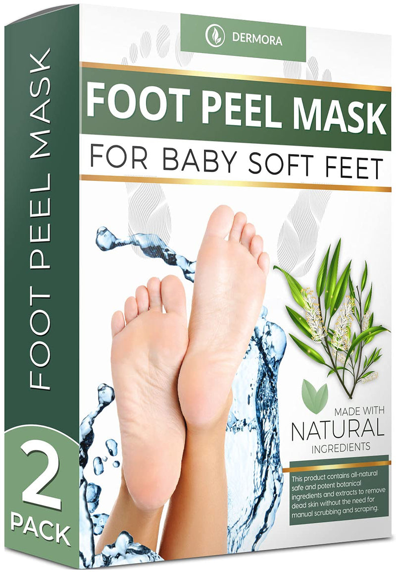 [Australia] - Foot Peel Mask - For Cracked Heels, Dead Skin & Calluses - Makes Your Feet Baby Soft - Removes & Repairs Rough Heels, Dry Toe Skin - Exfoliating Peeling Natural Treatment (2 Pack, Women's 5-11) Women's 5-11 (2 Pack) 