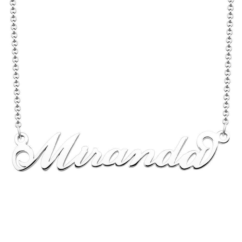 [Australia] - ShinyJewelry Personalized Name Necklace Custom Made Sterling Silver Pendant Gift for Women Girls Miranda 