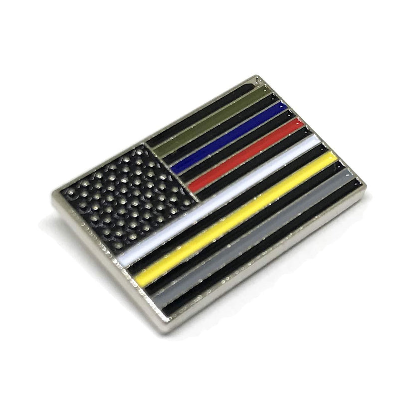 [Australia] - US Flag USA Proudy Patriotic American Standard Official Lapel Pin Series No One Fights Alone 