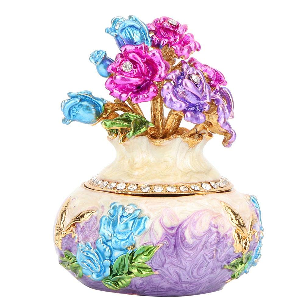 [Australia] - Vase Shape Hand-crafted Alloy Jewelry Organizer Trinket Box Nice Gift Vintage Style Jewelry Box Art Craft Decoration (purple) purple 