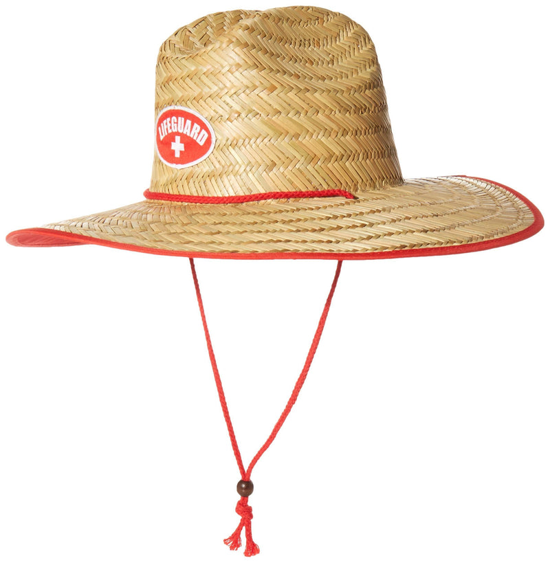 [Australia] - Lifeguard Straw Hat | Professional Beach Guard Red Sun Cap Men Women Costume Uniform One Size 