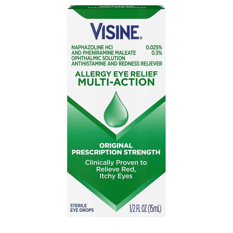 [Australia] - Visine Allergy Eye Relief Multi-Action Antihistamine & Redness Reliever Eye Drops with Pheniramine Maleate & Naphazoline HCl, Eye Drop Treatment for Red, Itchy, Allergy Eyes, 0.5 fl. oz 0.5 Fl Oz (Pack of 1) 