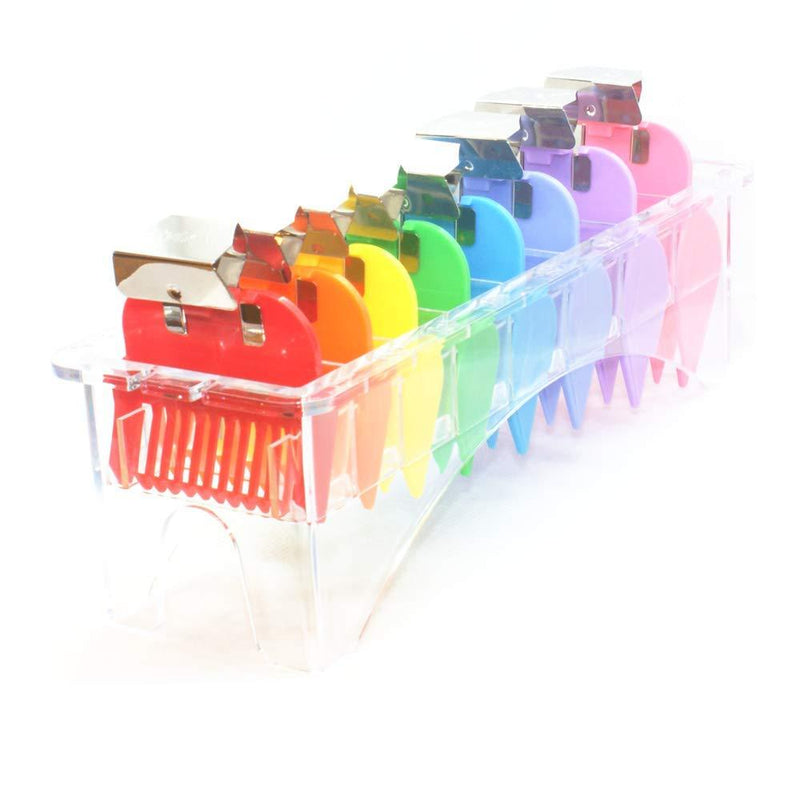 [Australia] - Style K Professional Rainbow Hair Trimmer/Clipper Cutting Guides/Combs/Coded 1/8" to 1" - for Full Size Clippers/Trimmers 