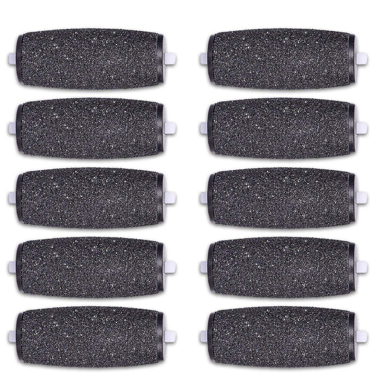 [Australia] - 10 Extra Coarse Replacement Roller Refill Heads Compatible with Perfect Electronic Foot File with Diamond Crystals Black 