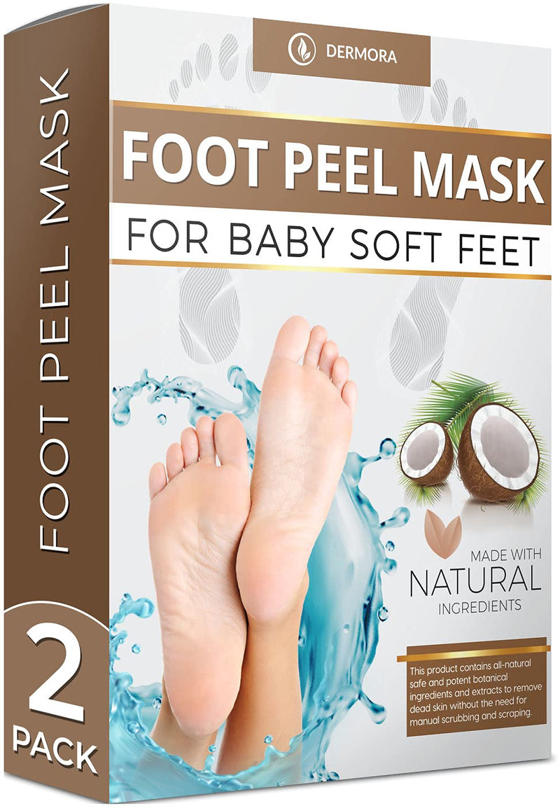[Australia] - Coconut Foot Peel Mask - For Cracked Heels, Dead Skin Calluses - Make Your Feet Baby Soft Get Smooth Silky Skin - Removes Rough Heels Dry Skin - Natural Treatment Women's (5-11), 2 Pack 