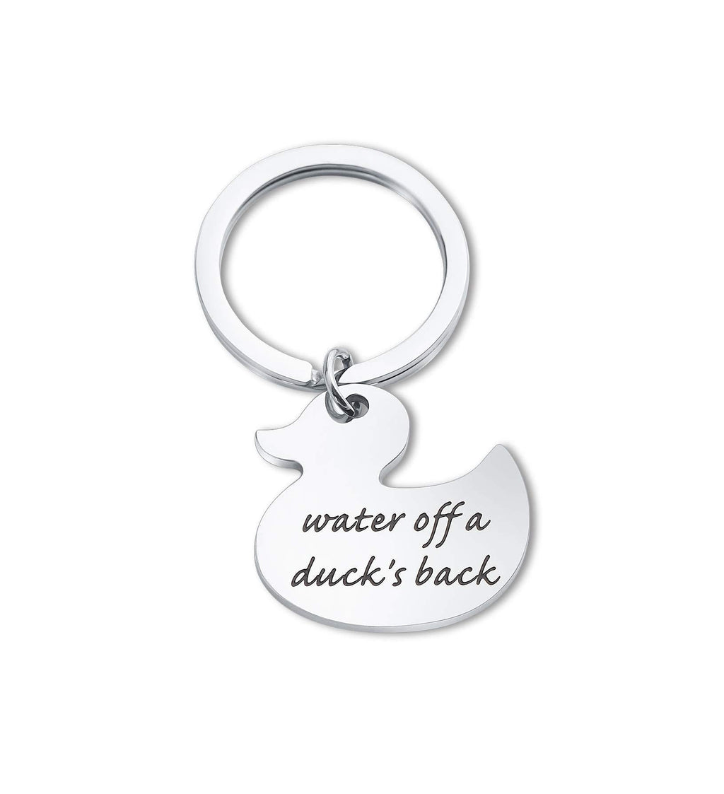 [Australia] - SEIRAA Rubber Duck Keychain Duck Jewelry Motivational Gift Inspirational Quote Keychain Graduation Gift 