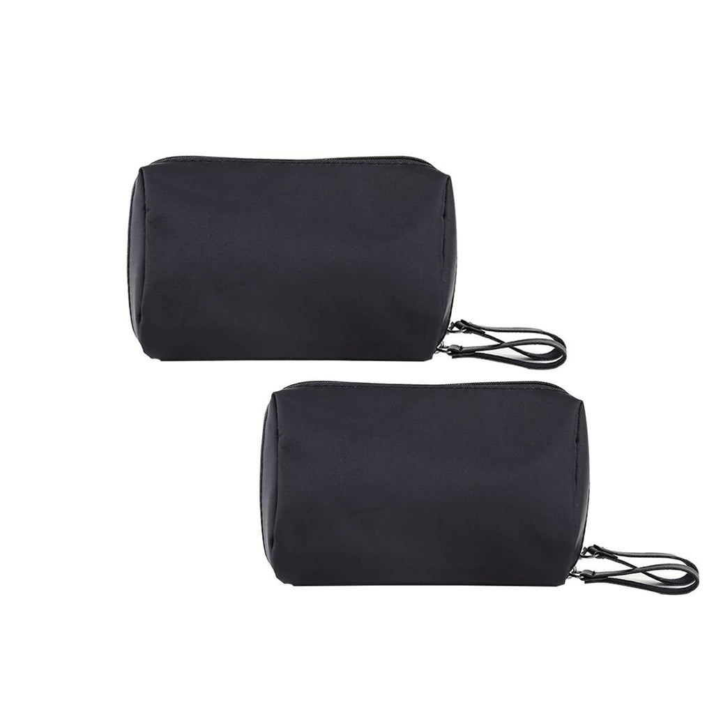 [Australia] - 2 Pcs Black Small Travel Clutch Makeup Cosmetic Bag Set Brush Organizer For Portable Waterproof Handy Cosmetic Storage Pouch Organizer For Women Teens Girls Small (Black+Infrared black) Black+Infrared black 