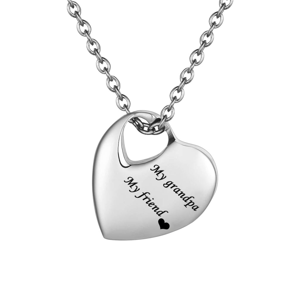 [Australia] - Hold My Heart Pendant Cremation Urn Jewelry Necklace Ashes Keepsake Memorial（Always in my heart) My grandpa 