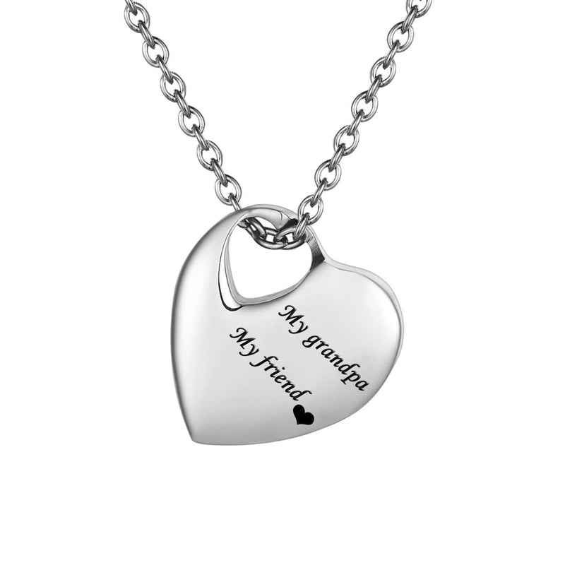 [Australia] - Hold My Heart Pendant Cremation Urn Jewelry Necklace Ashes Keepsake Memorial（Always in my heart) My grandpa 