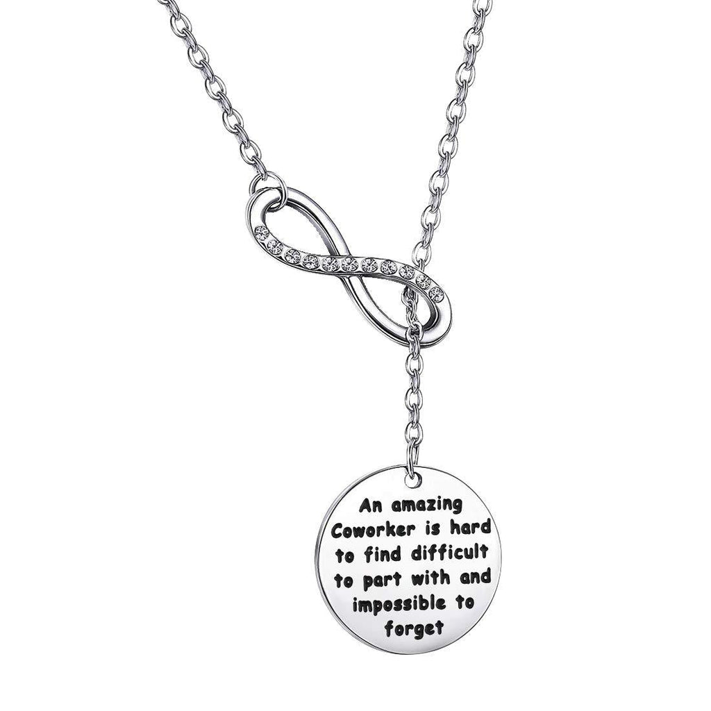 [Australia] - POTIY Coworker Retirement Gifts Coworker Leaving Y Necklace A Amazing Coworker is Hard to Find Going Away Gift Leaving Goodbye Friendship Memorial Necklace Silver-Y Necklace 