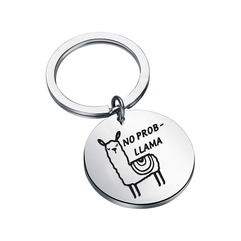 [Australia] - Gzrlyf No Prob Llama Keychain Funny Llama Gifts Alpaca Gifts for Llama Lovers 