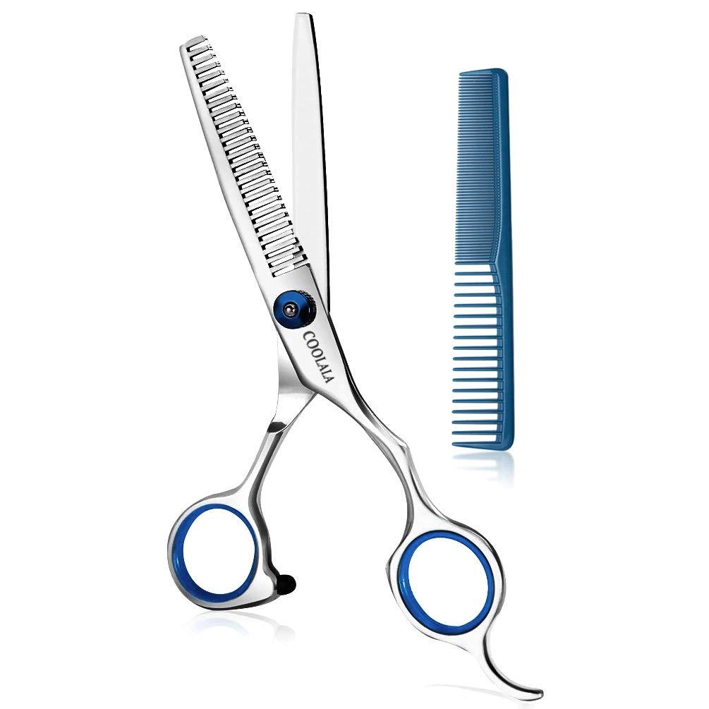 [Australia] - Coolala Stainless Steel Hair Cutting Scissors Thinning Shears 6.5 Inch Professional Salon Barber Haircut Scissors Family Use for Man Woman Adults Kids 