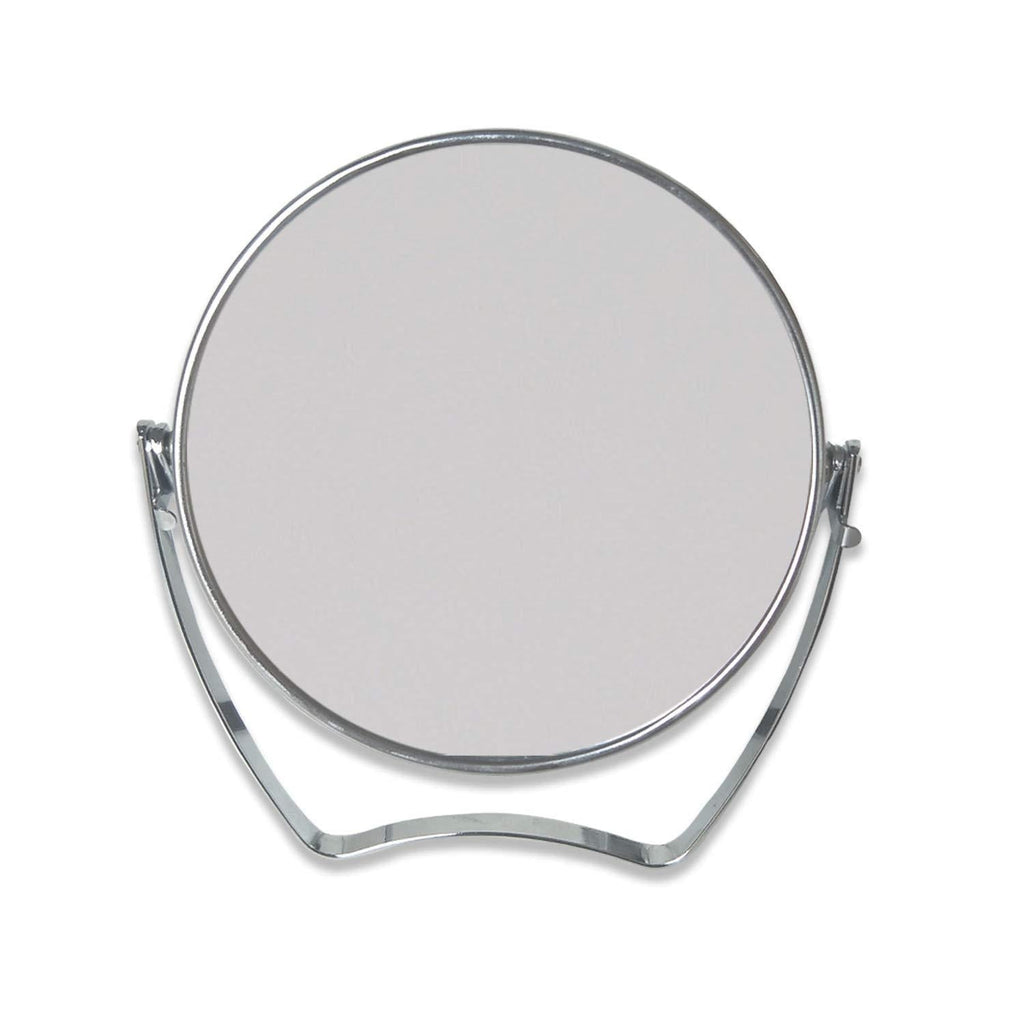 [Australia] - UGThome Women Two-Sided Makeup Mirror With 1X and 3X Magnification 4-In Travel Mirror with Handle Portable Transparent & Round (4-IN) 