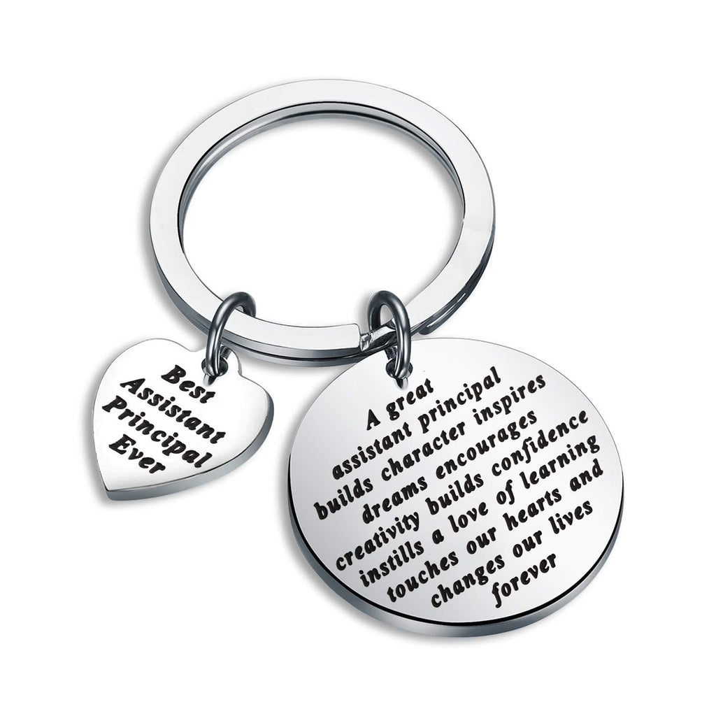 [Australia] - bobauna Assistant Principal Keychain A Great Assistant Principal Builds Character Inspires Dreams Assistant Principal Jewelry Retirement Appreciation Gift assitant principal forever keychain 