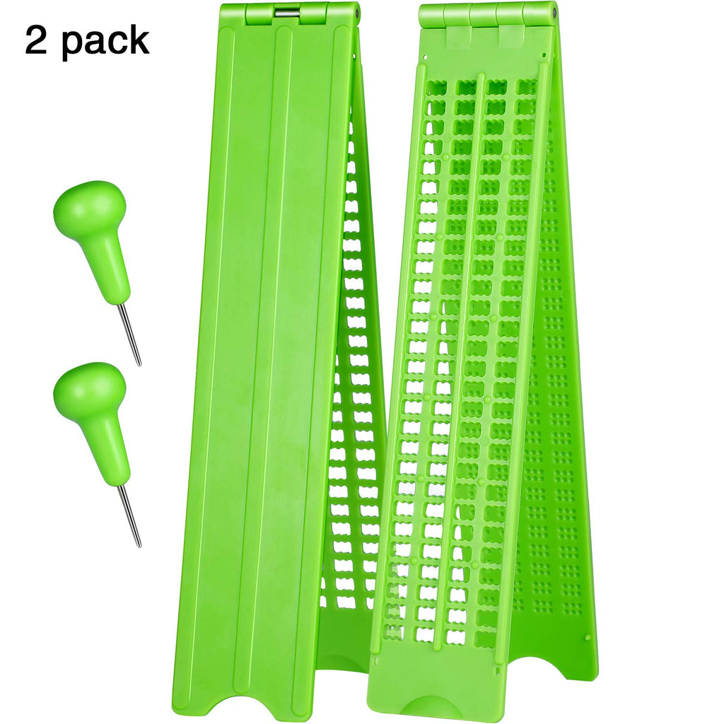 [Australia] - 4 Lines 28 Cells Braille Slate and Stylus Braille Writing Slate Plastic Braille Slate Kit, Green 
