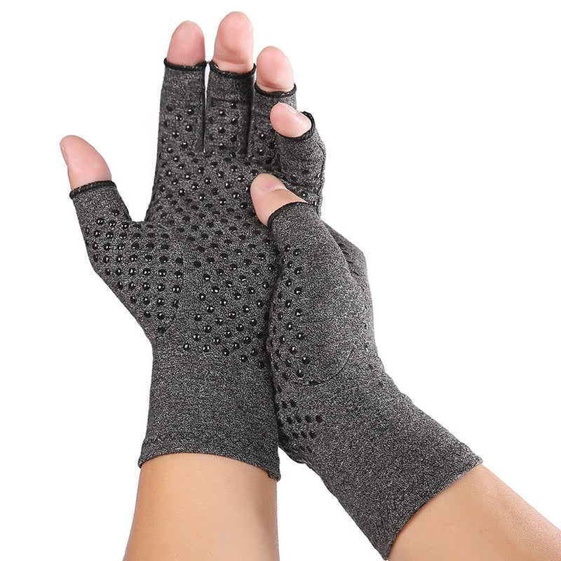 [Australia] - Arthritis Compression Gloves for Men Women Fingerless Arthritis Gloves Small 