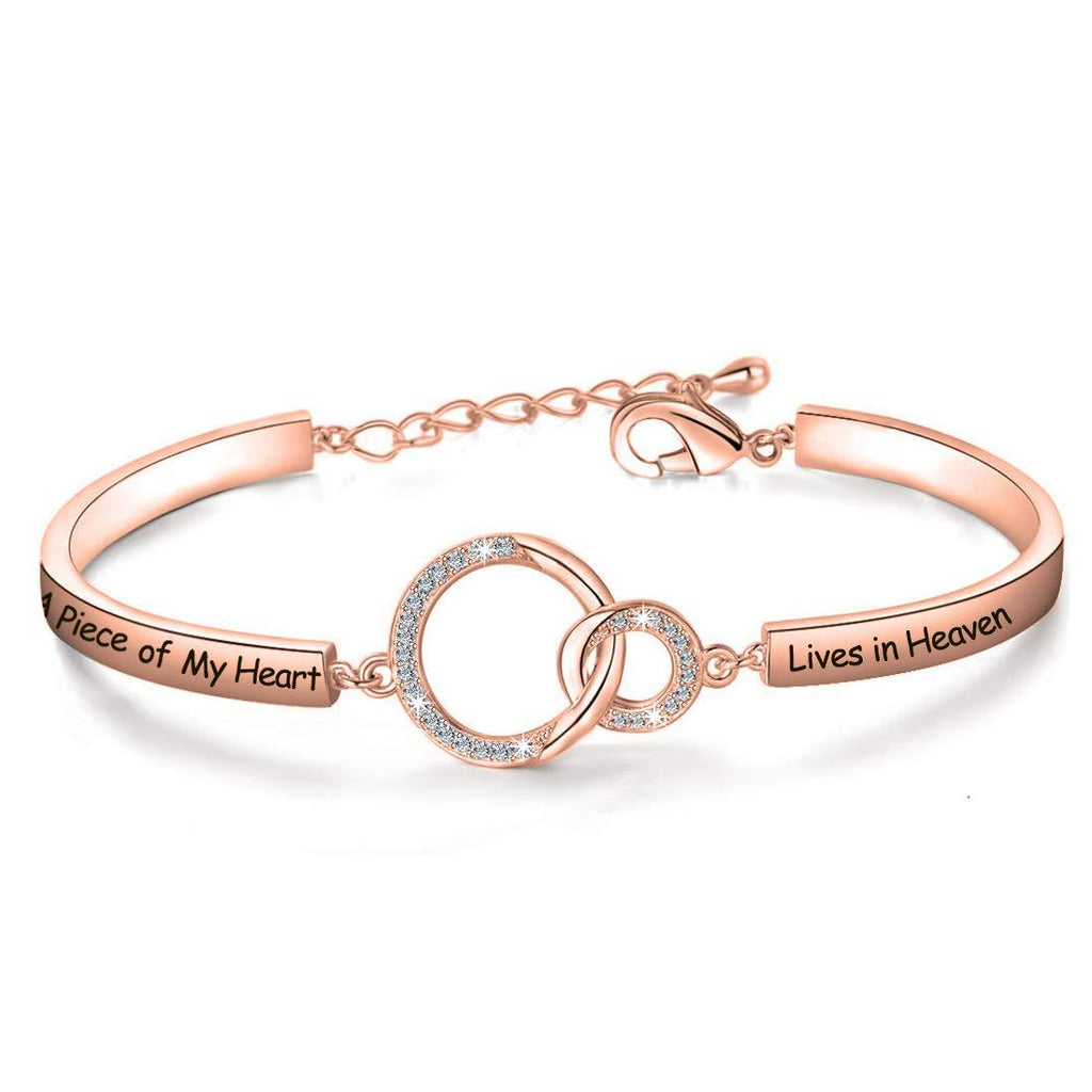 [Australia] - Zuo Bao Memorial Jewelry Sympathy Gift A Piece of My Heart Lives in Heaven Bracelet Loss Jewelry Gift A Piece of My Heart RG 