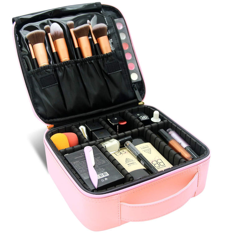 [Australia] - Travel Makeup Case,Chomeiu- Professional Cosmetic Makeup Bag Organizer Makeup Boxes With Compartments Neceser De Maquillaje Cute Small Pink--M 
