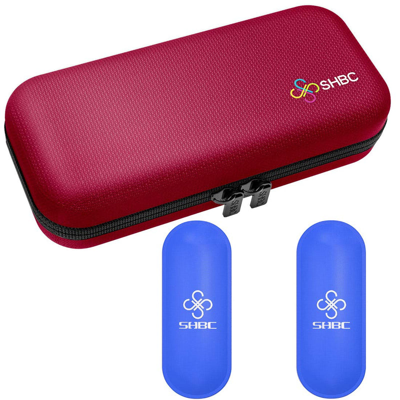 [Australia] - SHBC Insulin Cooler Travel Case for Diabetic Organize Medication Insulated Cooling Bag with 2 Ice Packs Red 