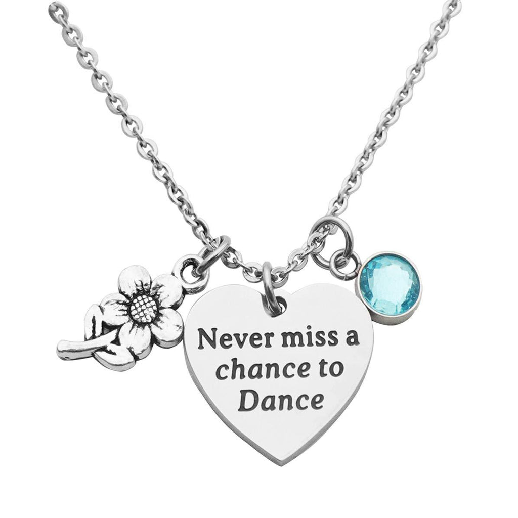 [Australia] - Eilygen Dancer Gift Dance Girl Necklace Never Miss a Chance to Dance Stainless Steel Necklace 