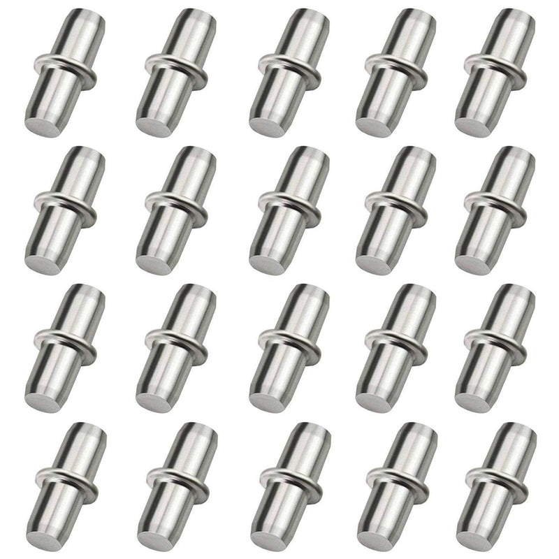 [Australia] - 120 Pcs Shelf Pins 5mm Shelf Holder Support Pins Made from Nickel Plated Metal Material Shelf Pegs are Sturdy and Durable for Furniture Shelves Bracket. 