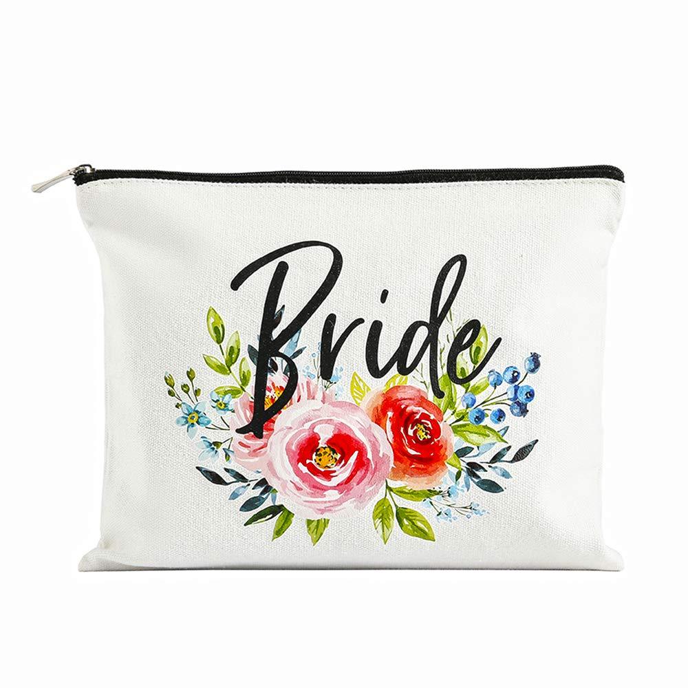 [Australia] - Bridal Shower Gifts Bachelorette Gifts Bachelorette Party Favors Wedding Gifts Engagement Gifts Bride Gifts Bride Makeup Bag Miss to Mrs Bride to be Gifts Cosmetic Bag (Blue-Pink) Blue-Pink 