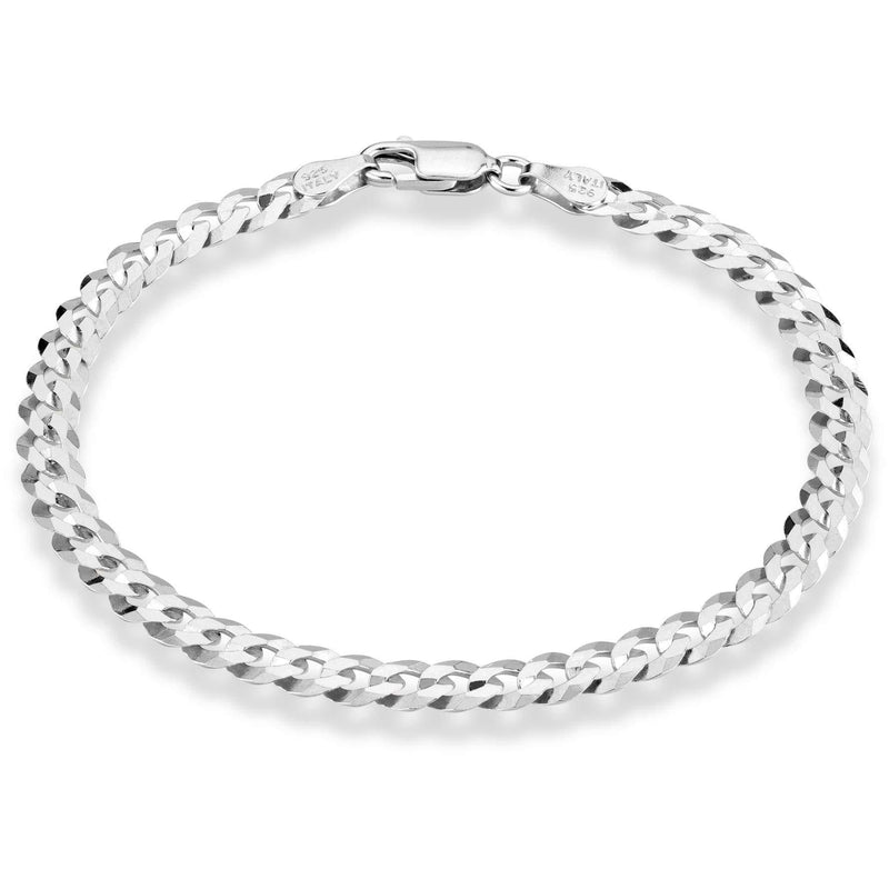 [Australia] - Miabella 925 Sterling Silver Italian 5mm Solid Diamond-Cut Cuban Link Curb Chain Bracelet for Men Women, 6.5, 7, 8, 9 Inch Made in Italy Length 6.5 Inches (X-small) 