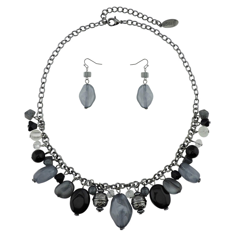 [Australia] - Bocar Fashion Newest Chain Collar Pendant Beads Necklace black 