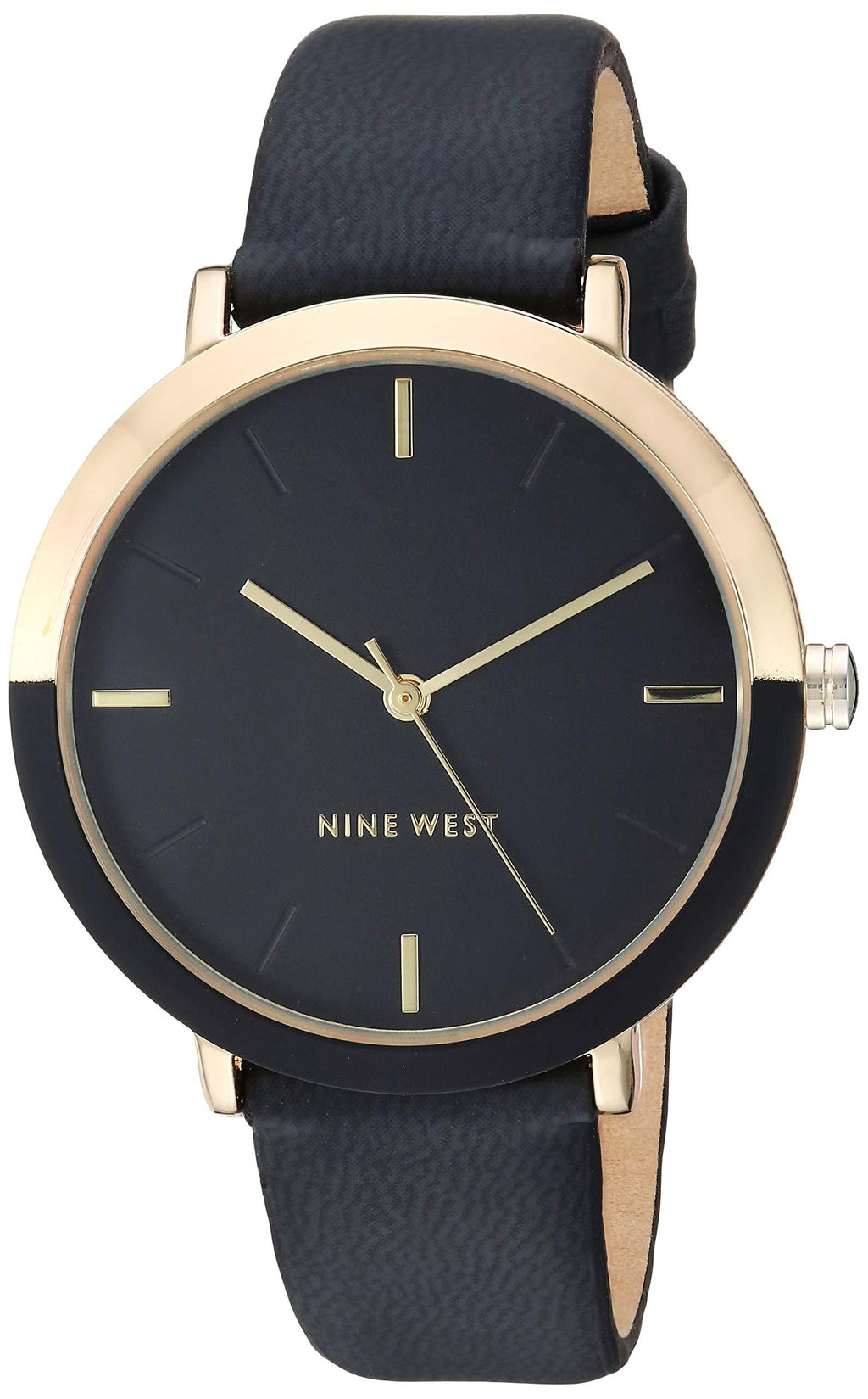 [Australia] - Nine West Women's Strap Watch Black/Gold 