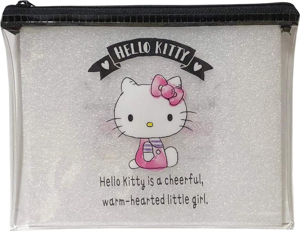 [Australia] - Sanrio Hello Kitty Accessories Cosmetic Flat vinyl pouch Zipper Case Bag 18×13.5cm (Popton) 