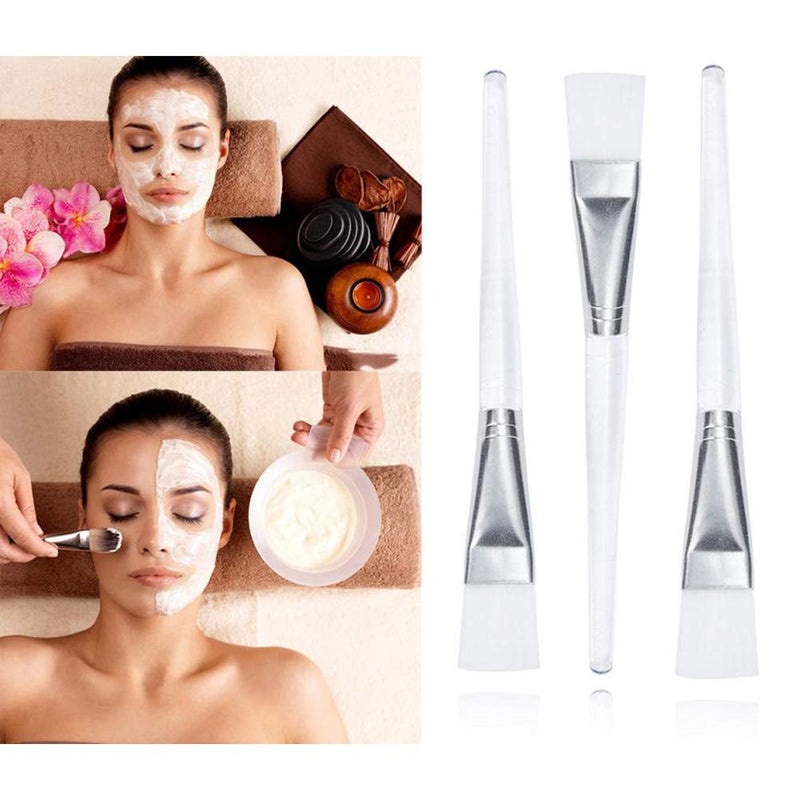 [Australia] - AKOAK 3 Pcs Transparent Crystal Rod Mask Brush, Soft Fiber Bristles, Used for Facial Care, Beauty and Makeup Tools 