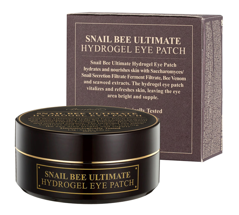 [Australia] - BENTON Snail Bee Ultimate Hydrogel Eye Patch 60pcs - Snail Secretion Filtrate & Seaweeds Extract Contained Nourishing & Hydrating Eye and Wrinkle Areas Patches, Soothing and Cooling 