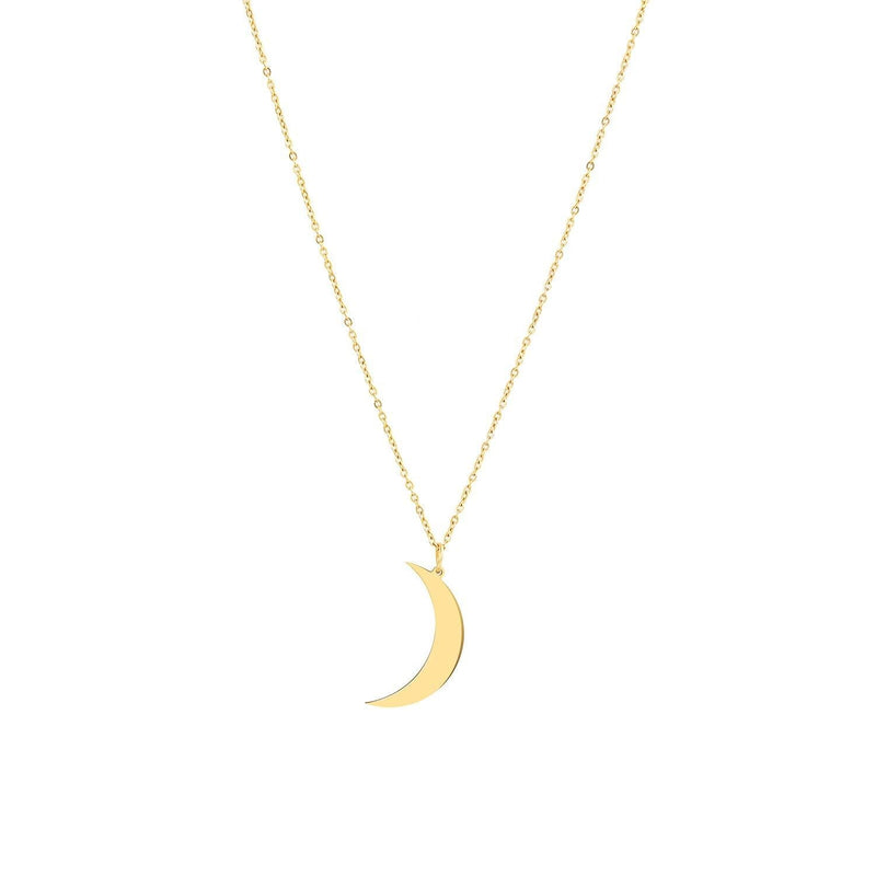 [Australia] - Glimmerst Crescent Moon Necklace, 18K Gold Plated Stainless Steel Crescent Moon Pendant Necklace Delicate Dainty Crescent Necklace for Women Girls 