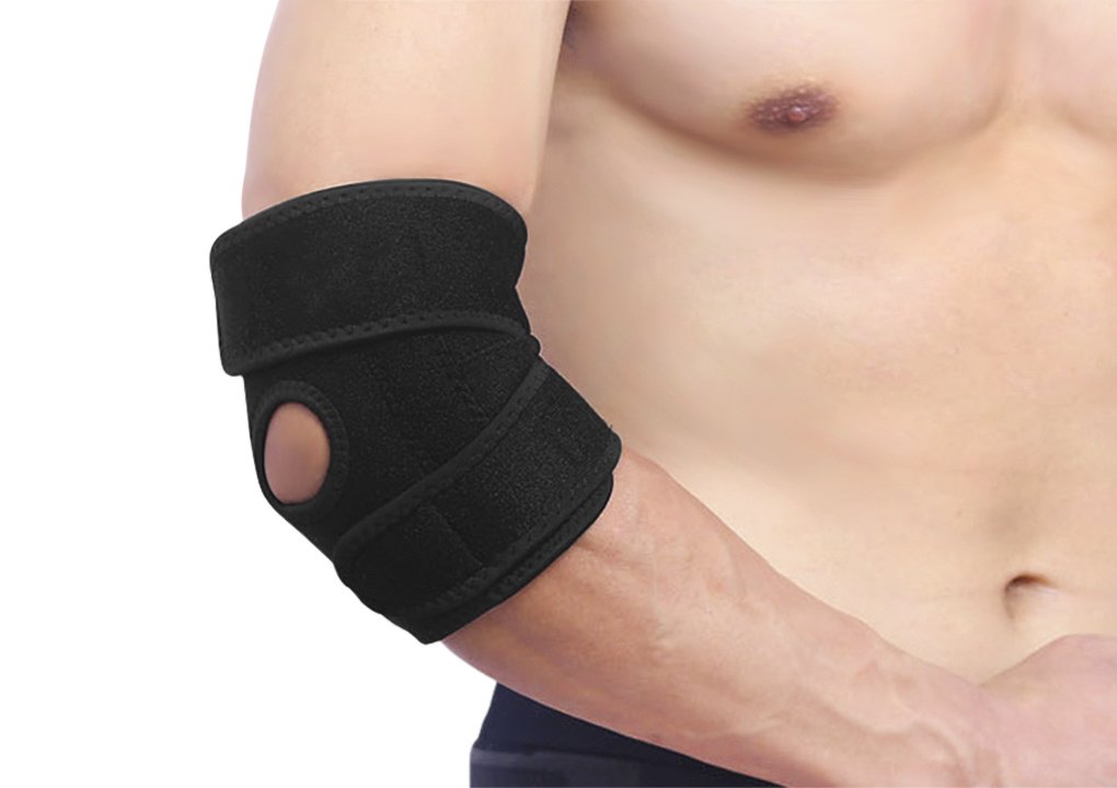 [Australia] - 1 PC Adjustable Compression Recovery Elbow Brace Support Anti-Slip Fitness Sports Protection Gear Elbow Pad Guard for Sprain, Pain Relief, Tendonitis, Tennis&Golf Elbow Treatment Black 