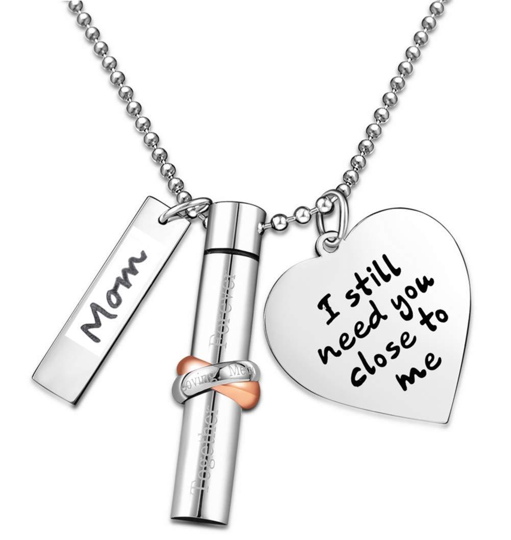 [Australia] - LoveMemory Cremation Jewelry Urn Necklace for Ashes I Still Need You Close to Me Keepsake in Memory of Family Mumber Mom 