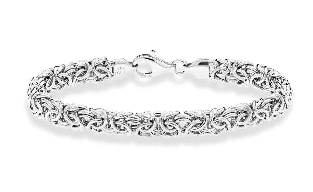 [Australia] - Miabella 925 Sterling Silver Italian Byzantine Bracelet for Women 6.5, 7, 7.5, 8 Inch Handmade in Italy Length 6.5 Inches (X-Small) 