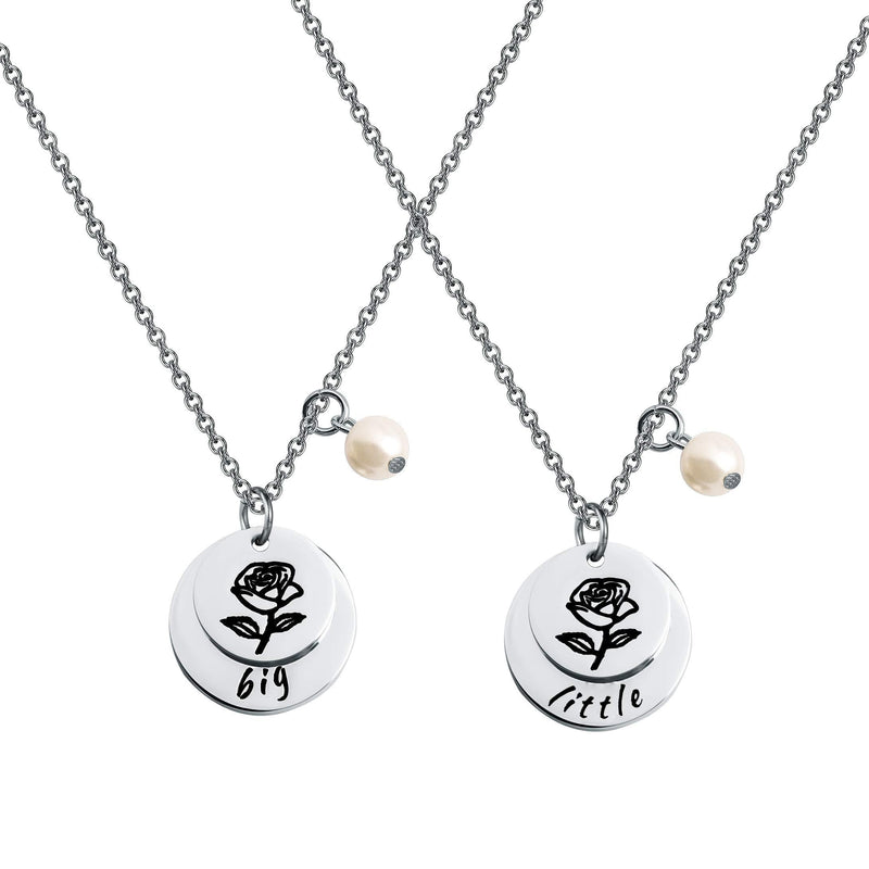 [Australia] - TIIMG Sister Gift Big Sis Little Lil Sis Sisters Necklace Jewelry Gift Friendship Gift Gift for Best Friend Big Little Necklace 