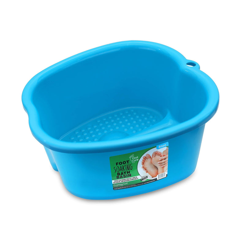 [Australia] - FOOT CURE Foot Soaking Bath Basin - Large Size for Pedicure Home Spa, Callus Removing & Soak injured Feet. Enjoy Hot Water Foot Massager, Scrubbing in This Tub/Bucket Blue 