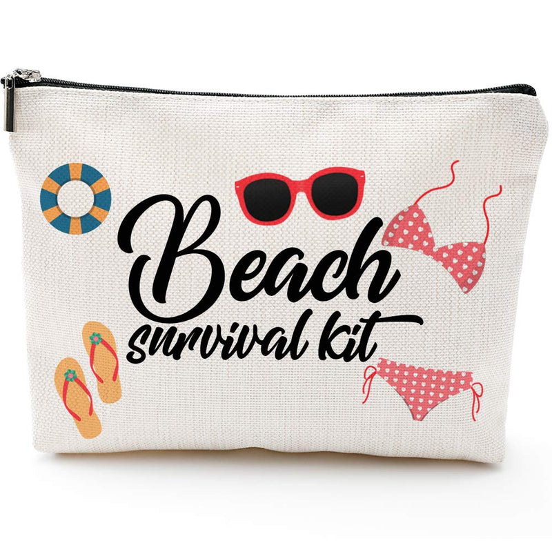 [Australia] - Beach Survival Kit Cosmetic Bag for Women,Adorable Roomy Makeup Bags Travel Waterproof Toiletry Bag Accessories Organizer Gifts 