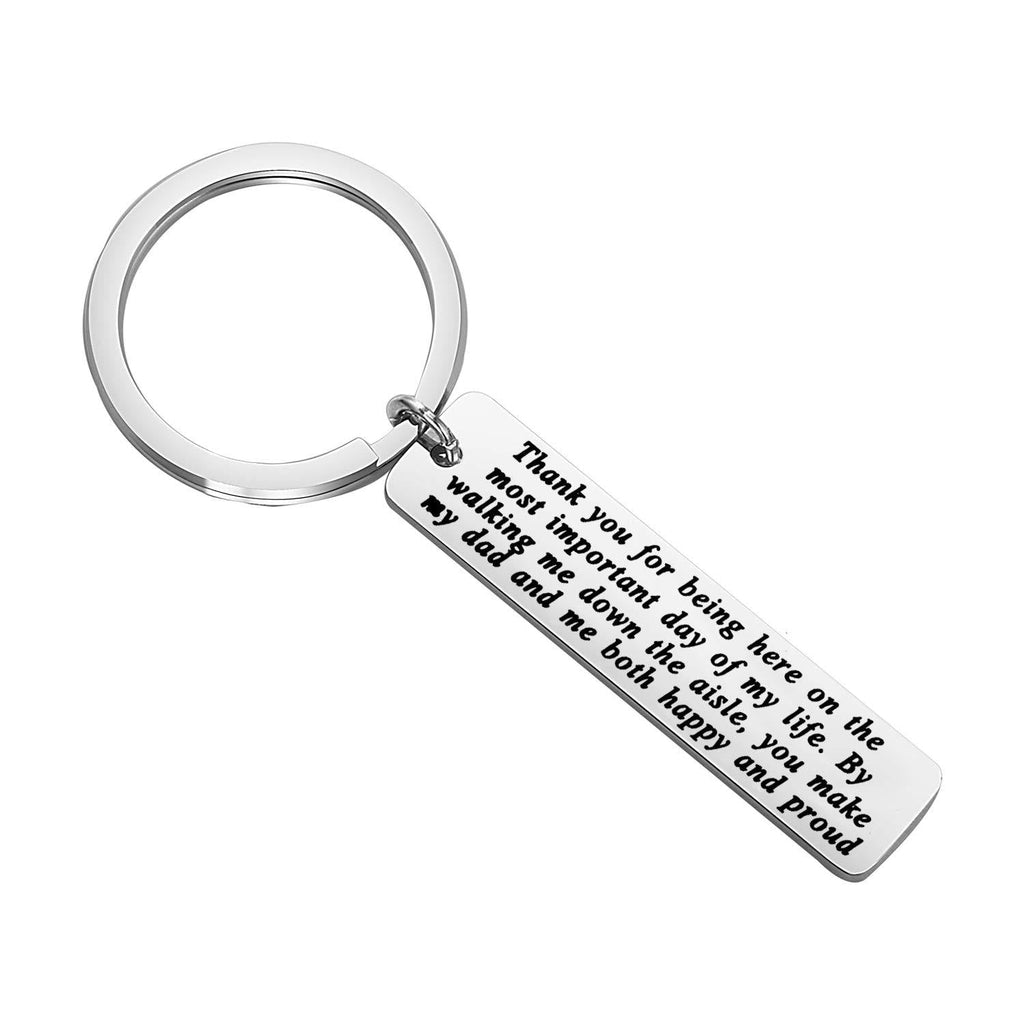 [Australia] - LQRI Uncle of The Bride Keychain Uncle Wedding Gift Thank You for Being Here On Most Important Day of My Life Wedding Family Reunion Gift for Best Uncle Ever sliver 