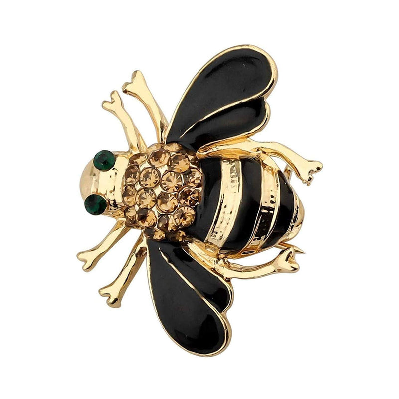 [Australia] - MYOSPARK Honey Bee Brooch Yellow Crystal Insect Themed Bee Brooch Animal Jewelry Gift for Teacher Bee Lover Honey Bee Pin 