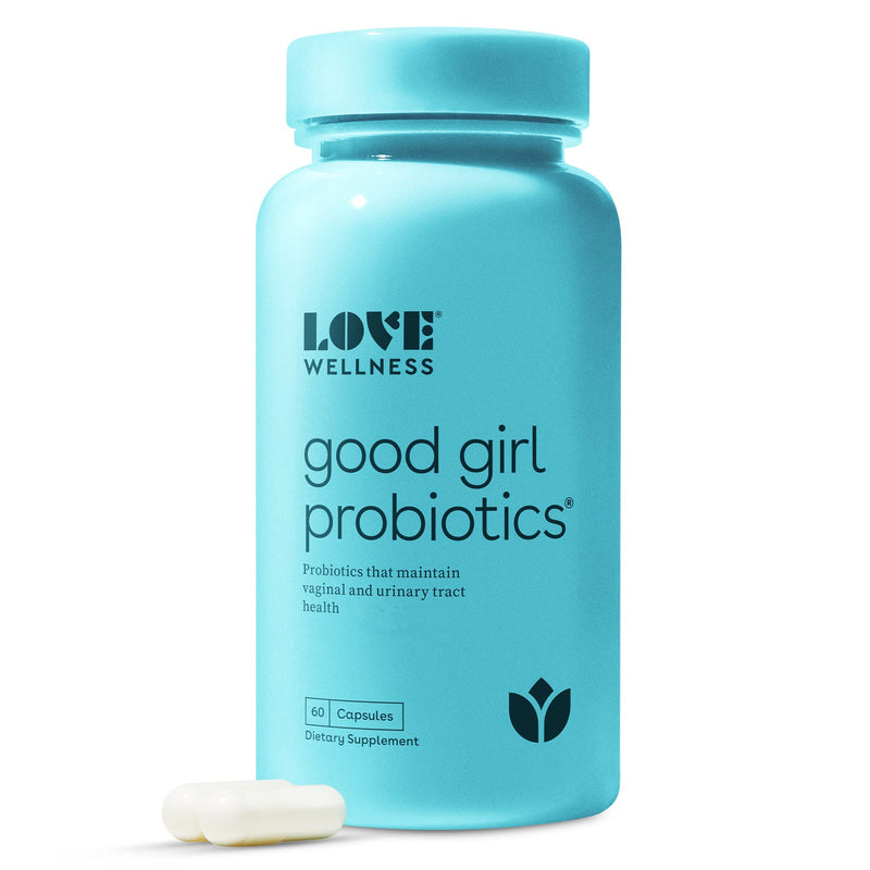[Australia] - Love Wellness Good Girl Vaginal Probiotics, 60 Capsules - Women's Probiotic Supports & Maintains Vaginal Flora & Urinary Tract Health - Feminine Health Balance pH Levels - Dairy & Gluten-Free 60 Count (Pack of 1) 
