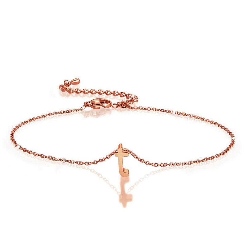 [Australia] - BOCHOI Initial Anklet for Women Teen Girls Girlfriend Letter Alphabet Anklet Stainless Steel Birthday Jewelry Gifts Foot Chain Ankle Adjustable Rose Gold Plated c 