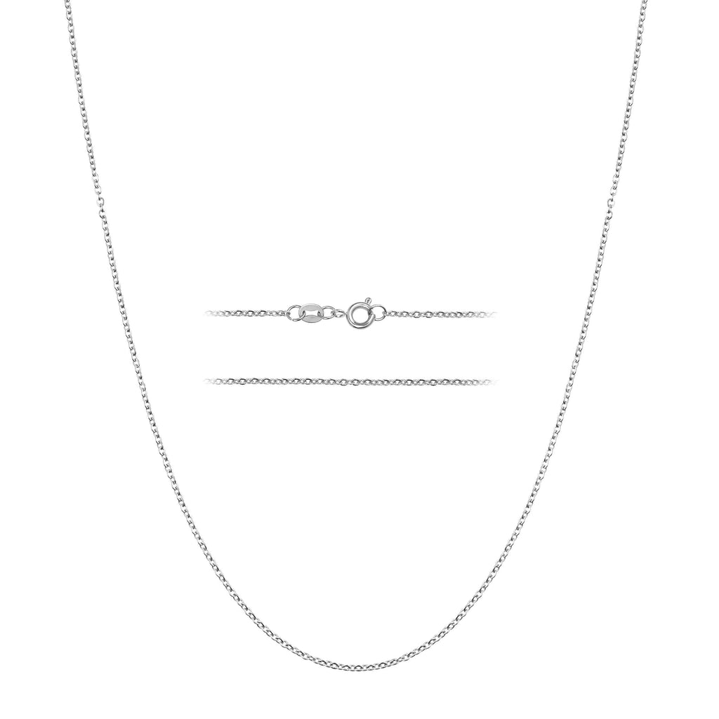 [Australia] - KISPER Sterling Silver Over Stainless Steel 1.5mm Thin Cable Link Chain Necklace 14.0 Inches 