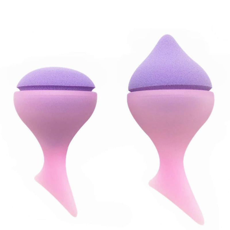 [Australia] - HEYNA Q Mermaid Makeup Sponge with Silicone Handle | Soft Beauty Blender Sponge Round Head Puff for Foundations Liquid Creams Concealer (Pink) Mermaid Pink 