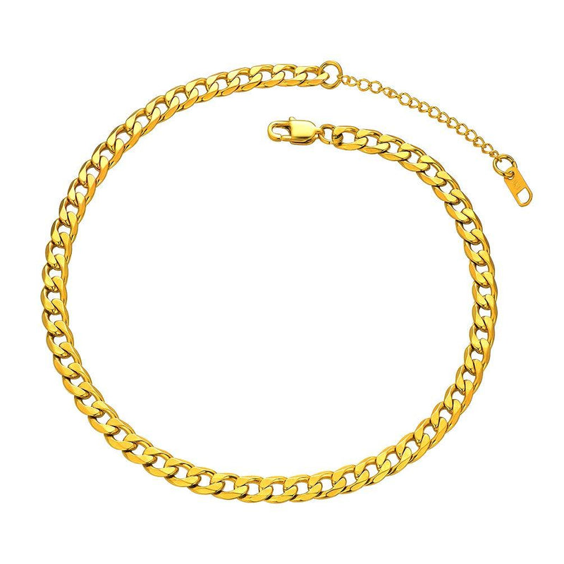 [Australia] - PROSTEEL Stainless Steel Cuban Chain Necklaces/Bracelets for Men Women, Black/18K Gold Plated, Nickel-Free, Hypoallergenic Jewelry, 4mm-13mm, 7.5"/8.3",14"-30", Come Gift Box 14.0 Inches C: 6mm-necklace-18K gold plated 