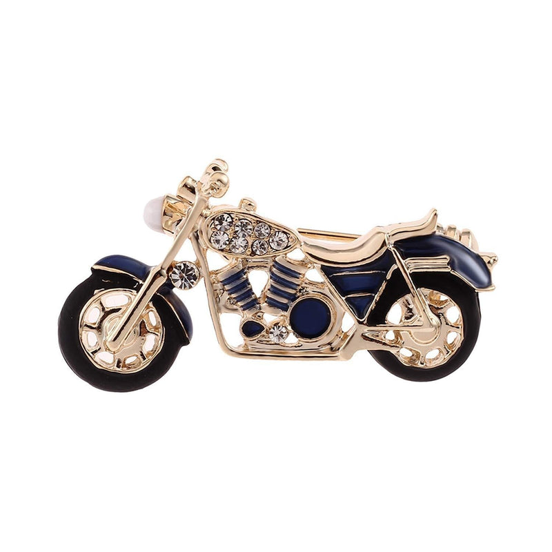 [Australia] - WUSUANED Gold Plated Black Enamel Motorcycle Motorbike Brooch Pin Gift for Biker Dad Husband Boyfriend motorcycle brooch 