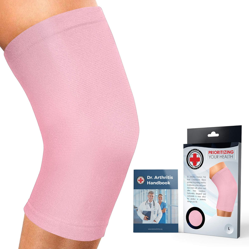 [Australia] - Doctor Developed Knee Brace / Knee Support / Knee Compression Sleeve [single] & Doctor Written Handbook -guaranteed relief for Arthritis, Tendonitis, Injury, (Black/Pink) (Pink, 5X-Large (Pack of 1)) Pink 5X-Large (Pack of 1) 